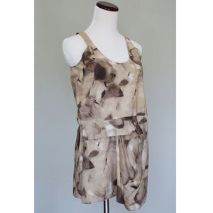 MARNI Cream Tan Beige Floral Leaf Print Tank Top